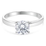 14K Solid Gold 1 Ct. Round Cut Solitaire CZ Engagement Ring