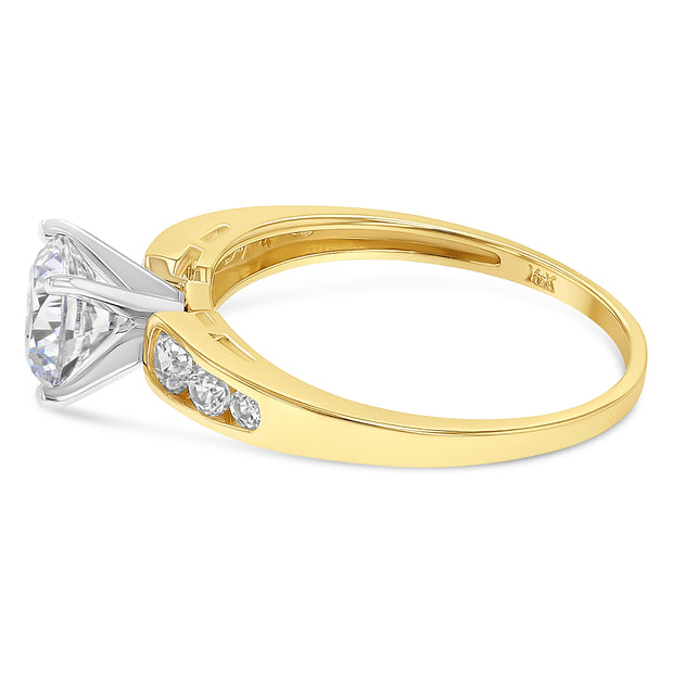 14K Solid Gold 0.5 Ct. Round Solitaire CZ Engagement Ring