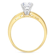 14K Solid Gold 0.5 Ct. Round Solitaire CZ Engagement Ring