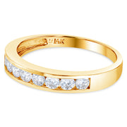 14K Solid Gold 3MM CZ Wedding Band