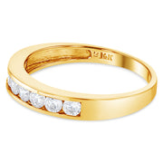 14K Solid Gold 3MM CZ Wedding Band