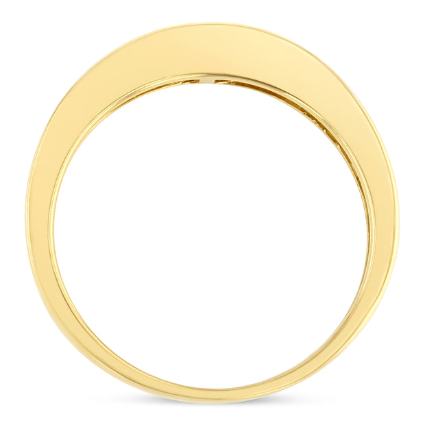 14K Solid Gold 2MM CZ Wedding Band