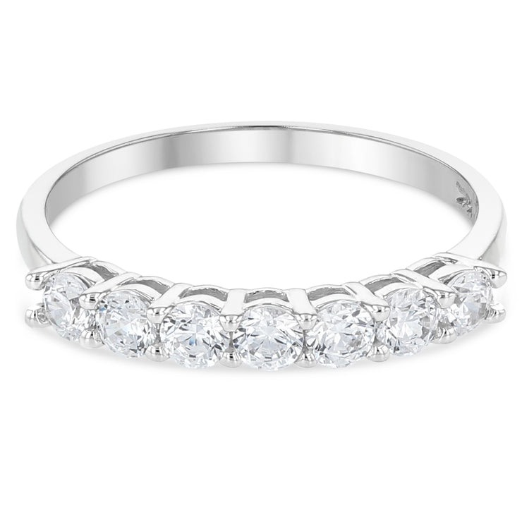 14K Solid Gold 2MM CZ Wedding Band