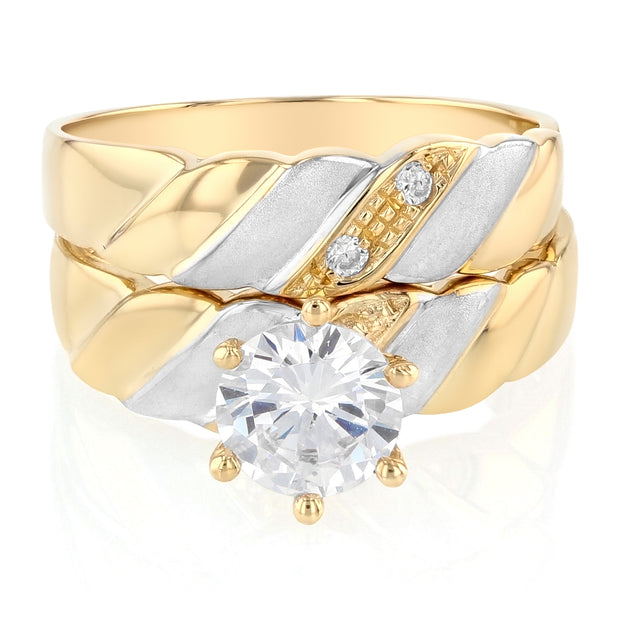 Engagement Ring and Wedding Band Ring set for Women