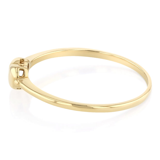 14K Solid Gold Simple Plain Full Heart Ring