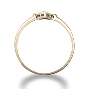 14K Solid Gold Simple Plain Full Heart Ring