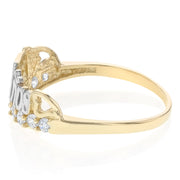 14K Solid Gold 15 Years Birthday CZ Quinceanera Ring