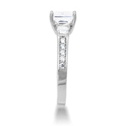 Three Stone Princess Cut Engagement Ring