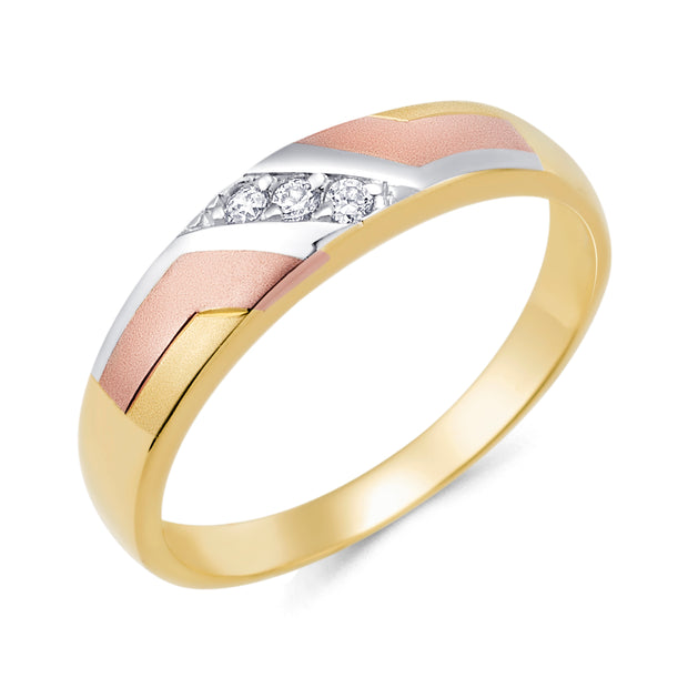 14K Solid Gold CZ Women's  Wedding Anniversary Band Ring