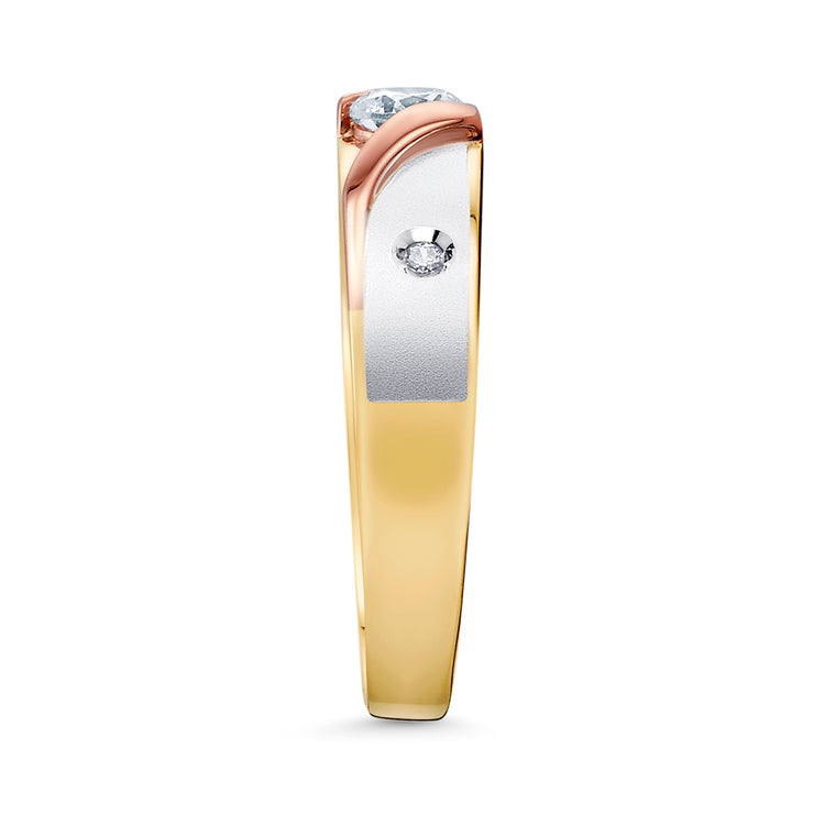 14K Solid Gold CZ Women's Wedding Anniversary Band Ring