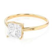 14K Gold  Princess Cut CZ Wedding Engagement Ring