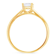 14K Gold  0.75 Princess Cut CZ Wedding Engagement Ring