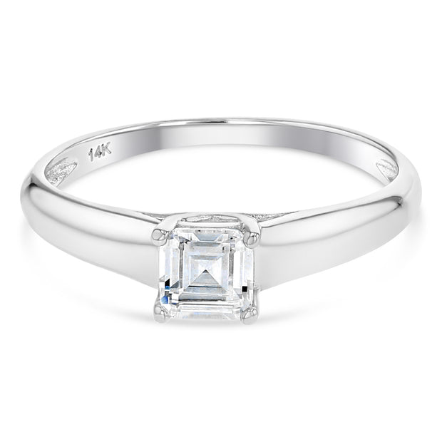 14K Gold  0.75 Princess Cut CZ Wedding Engagement Ring