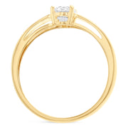 14K Gold  0.75 Round Cut CZ Wedding Engagement Ring