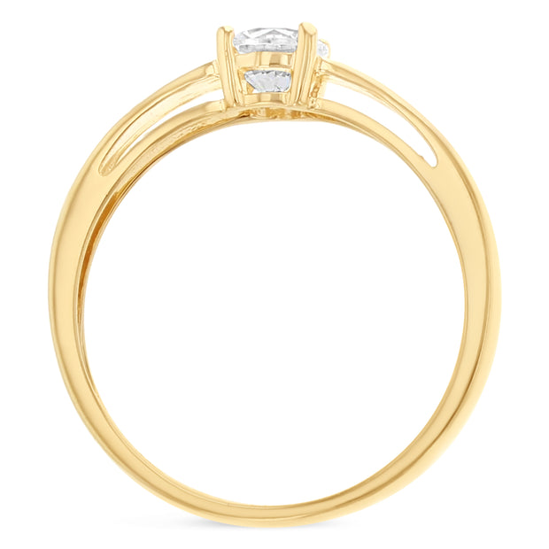 14K Gold  0.75 Round Cut CZ Wedding Engagement Ring