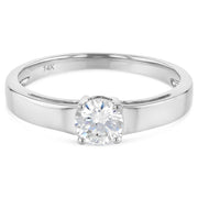 14K Gold  0.75 Round Cut CZ Wedding Engagement Ring