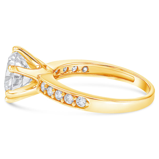 14K Gold 2.25 Ct Round Cut Solitaire CZ Wedding Engagement Ring