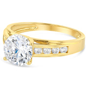14K Solid Gold 1.5 Ct. Round Cut Solitaire CZ Wedding Engagement Ring