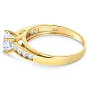 14K Solid Gold 1 Ct. Round Cut CZ Wedding Engagement Ring