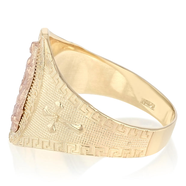 14K Solid Gold Guadalupe Religious Ring