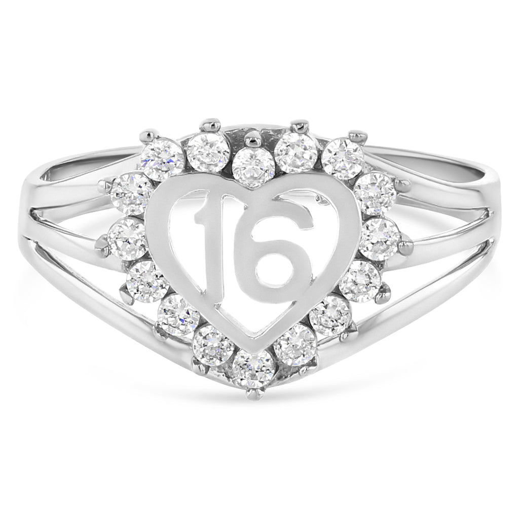 Sweet 16 on sale rings white gold