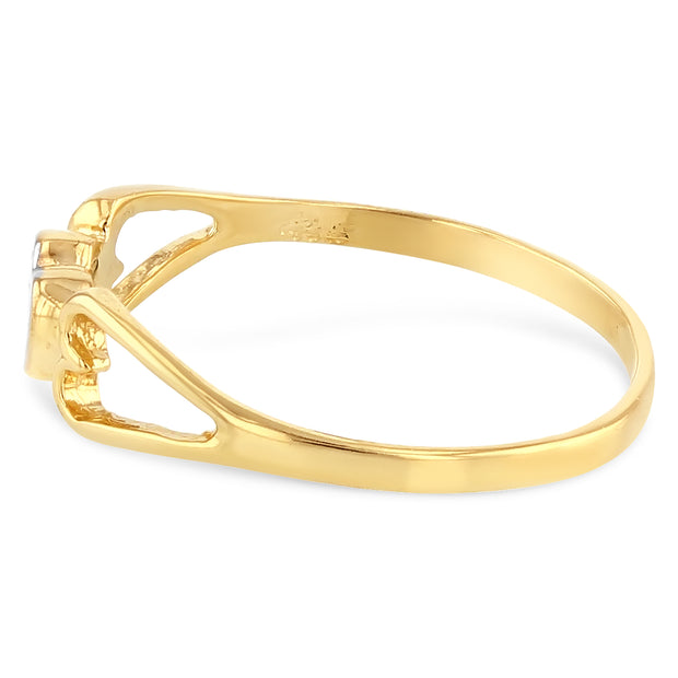 14K Solid Gold Fancy Heart Ring