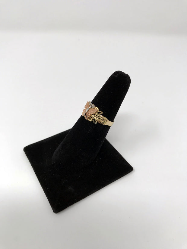 14K Solid Gold Fancy Butterfly Ring