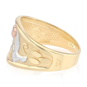 14K Solid Gold Fancy Dove and Heart Ring