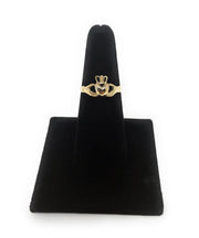 14K Solid Yellow Gold Claddagh Heart Ring
