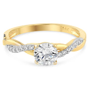 14k gold twisted style engagement ring 