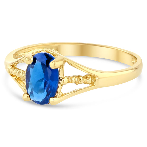 14K Solid Gold CZ September BirthStone Small Babies Ring