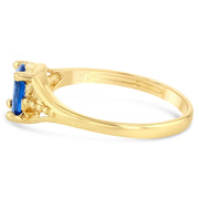 14K Solid Gold CZ September BirthStone Small Babies Ring