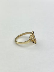 14K Solid Gold 15 anos Quinceanera Heart Cut Ring