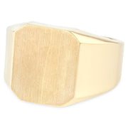 14K Solid Gold Simple Square Plain Men's Signet Ring