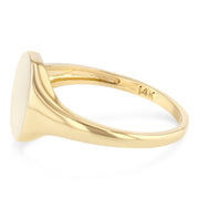 14K Solid Gold Round Plain Polished Women's Signet Ring