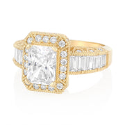 14K Solid Gold CZ Solitaire Women's Engagement Wedding Ring