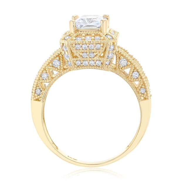 14K Solid Gold CZ Solitaire Women's Engagement Wedding Ring