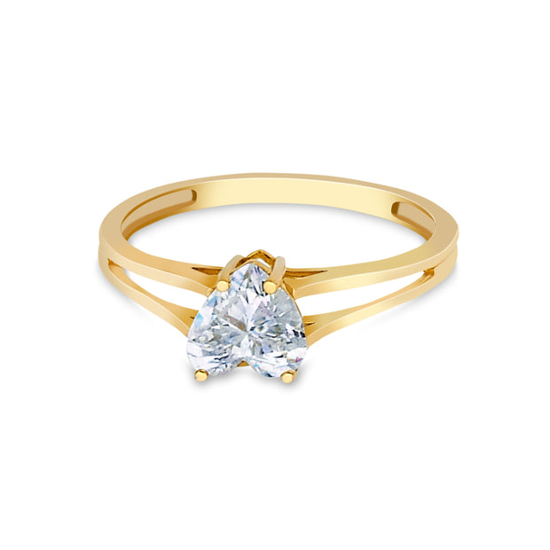14K Gold  Heart Cut CZ Wedding Engagement Ring
