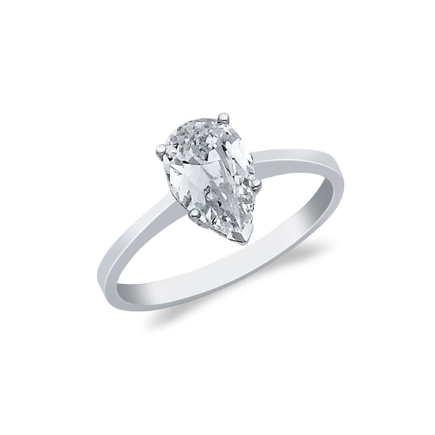 14K Gold  1 Ct. Pear Cut CZ Wedding Engagement Ring