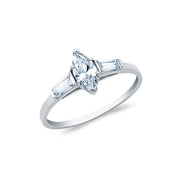 14K Gold  0.75 Ct. Marquise Cut CZ Wedding Engagement Ring