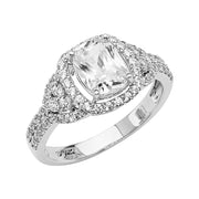 14K Solid Gold Oval Cut CZ Vintage Wedding Engagement Ring