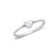 14K Solid Gold Simple Plain Full Heart Ring