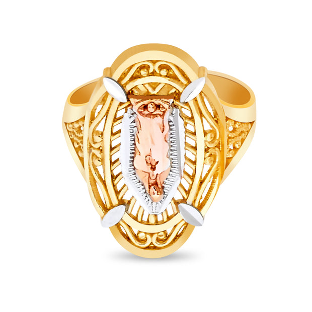 14K Solid Gold Religious Ring