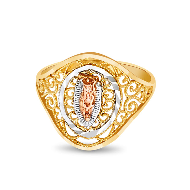 14K Solid Gold Religious Ring