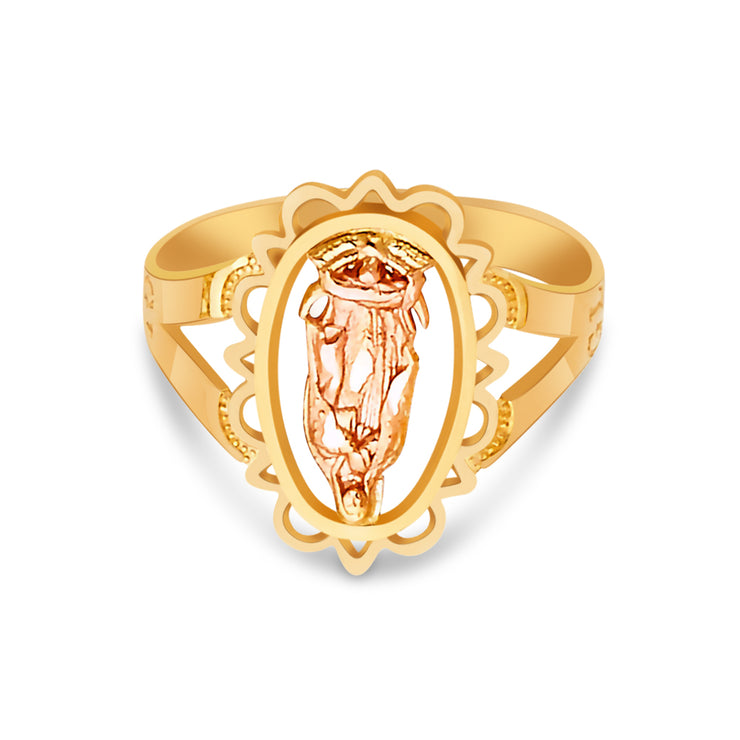 14K Solid Gold Religious Ring