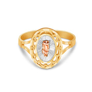 14K Solid Gold Religious Ring