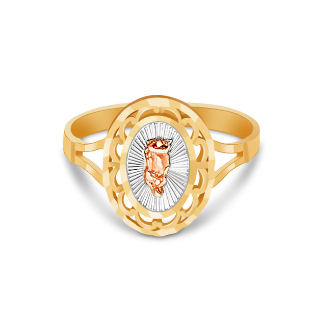 14K Solid Gold Religious Ring