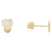 14K Gold Heart Stud Earrings