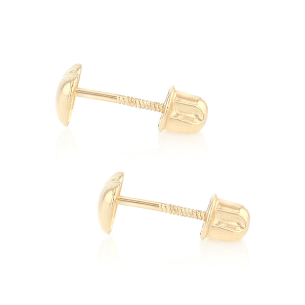 14K Gold Heart Stud Earrings