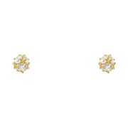 14K Gold CZ Sphere Stud Earrings (5mm)